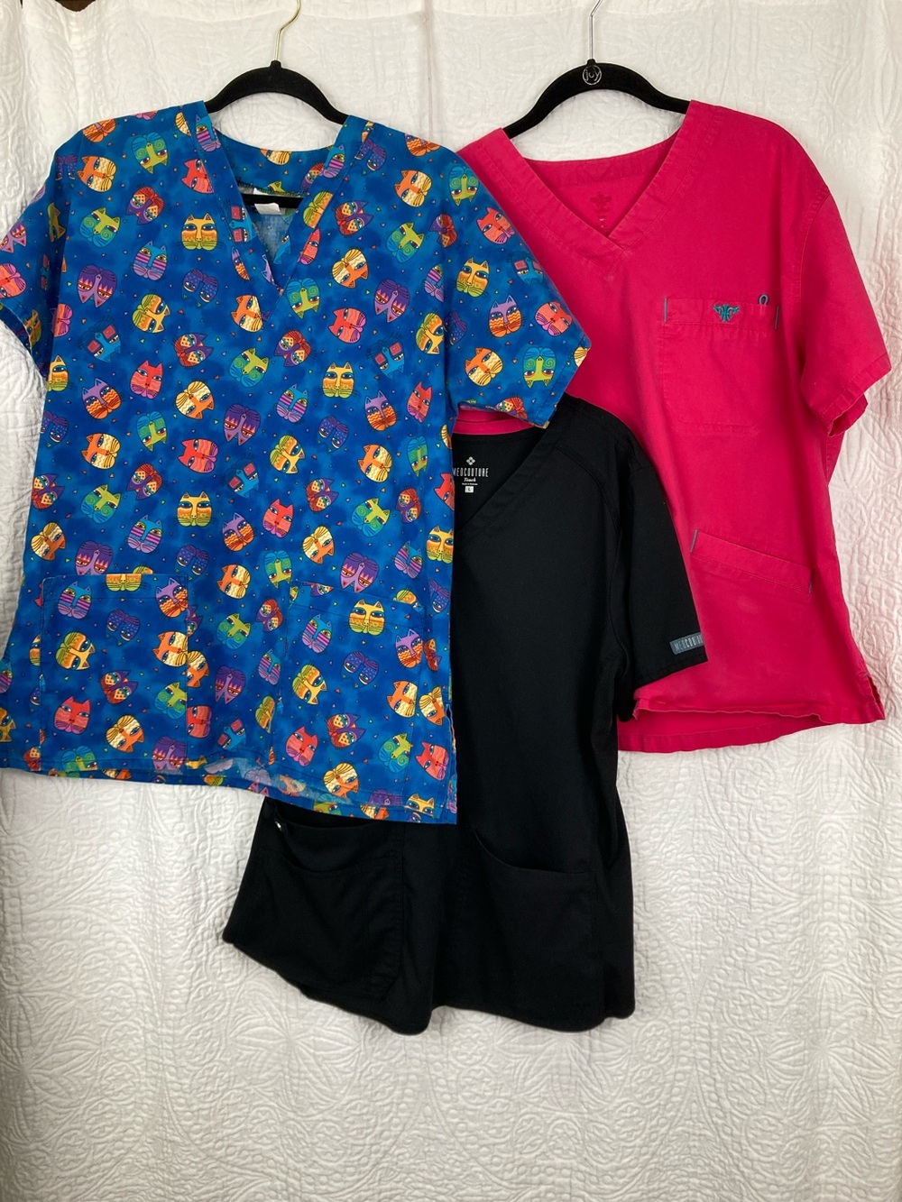 MedCouture & Mad About Scrubs 3-Pack Variety Srub Tops Sz M & L